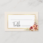 Gilded Fall Terracotta Floral Platzkarte (Vorderseite)