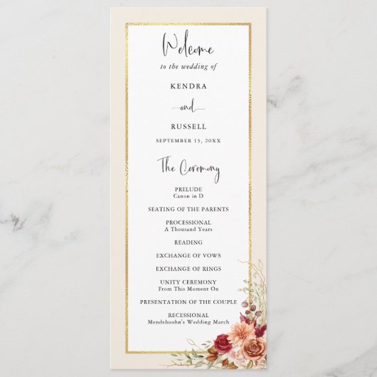 Gilded Fall Terracotta Floral Programm (Vorderseite)