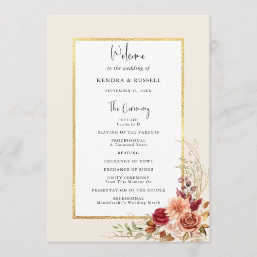 Gilded Fall Terracotta Floral Programm (Vorderseite)