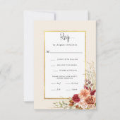 Gilded Fall Terracotta Floral RSVP Karte (Vorderseite)