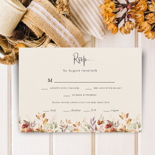 Gilded Fall Terracotta Floral RSVP Karte