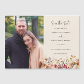 Gilded Fall Terracotta Floral Save the Date Magneteinladung (Vorderseite)