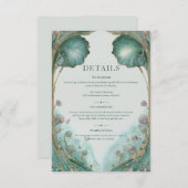 Gilded Fantasy Art Nouveau Wedding Begleitkarte (Vorne/Hinten)