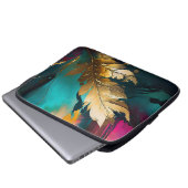 Gilded Feather – Luxe Abstract Elegance Laptopschutzhülle (Vorne Knopf)