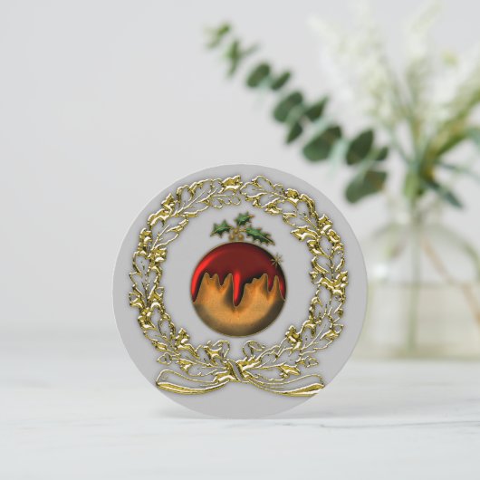 Gilded Festive Plum Pudding Weihnachten (Stehend Vorderseite)