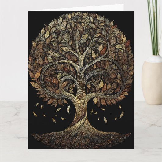 Gilded Fibonacci Tree Art Card Karte (Vorderseite)