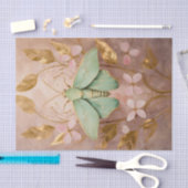 Gilded Flight, schöne Grüne Moth Forals Seidenpapier (Handwerk)