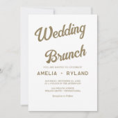 Gilded Floral | Brunch mit Creme & Gold Einladung (Vorderseite)