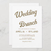 Gilded Floral | Brunch mit Creme & Gold Einladung (Vorne/Hinten)