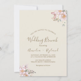 Gilded Floral | Brunch mit Creme & Gold Einladung