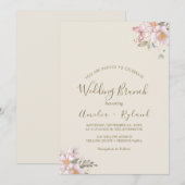 Gilded Floral | Brunch mit Creme & Gold Einladung (Vorne/Hinten)