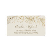 Gilded Floral | Cream and Gold UAWG Address Labels Adressaufkleber (Vorne)