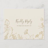 Gilded Floral | Cream Menu Choice UAWG Postcard Einladungspostkarte (Vorderseite)