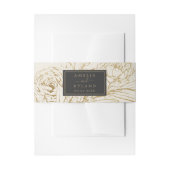 Gilded Floral Cream Wedding Einladung Bauchband Einladungsbanderole (Vorderseite Beispiel)