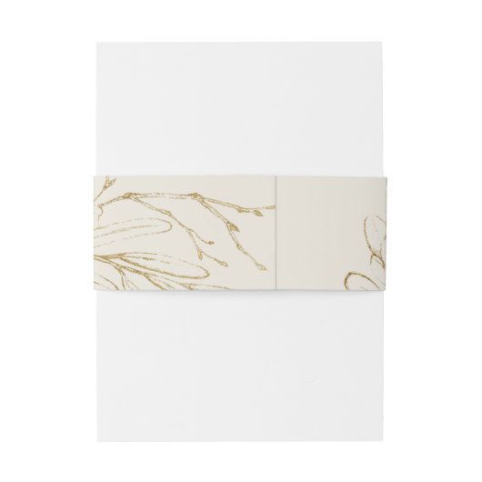 Gilded Floral Cream Wedding Einladung Bauchband Einladungsbanderole (Rückseitenbeispiel)