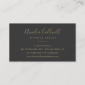 Gilded Floral | Creme and Gold Business Card Visitenkarte (Rückseite)
