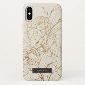 Gilded Floral Creme and Gold Personalisiert Name Case-Mate iPhone Hülle (Rückseite)