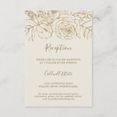 Gilded Floral | Creme & Gold Empfang Begleitkarte (Vorderseite)