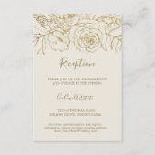 Gilded Floral | Creme & Gold Empfang Einsteckkarte Begleitkarte (Vorderseite)