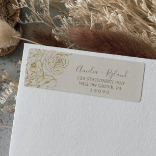 Gilded Floral Creme & Gold Rücksendeadresse