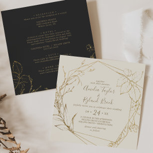 Gilded Floral   Creme und Gold auf einer Hochzeit Einladung