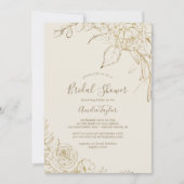 Gilded Floral | Creme und Gold - Brautparty Einladung (Vorderseite)