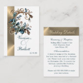 Gilded Floral Elegance Begleitkarte (Vorne/Hinten)