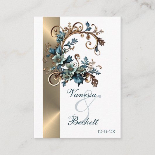 Gilded Floral Elegance Begleitkarte (Vorderseite)