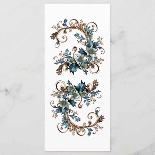 Gilded Floral Elegance Menükarte (Rückseite)