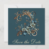 Gilded Floral Elegance Save the Date (Vorderseite)