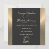 Gilded Floral Elegance Save the Date (Rückseite)