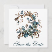 Gilded Floral Elegance Save the Date (Vorderseite)