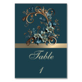 Gilded Floral Elegance Tischnummer (Rückseite)