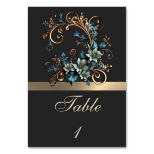 Gilded Floral Elegance Tischnummer