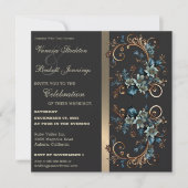Gilded Floral Elegance Wedding Einladung (Vorderseite)