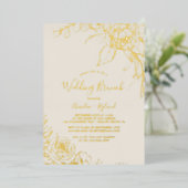 Gilded Floral | Gold Foil and Cream Wedding Brunch Folieneinladung (Stehend vorne)