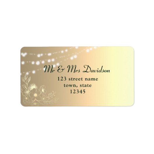 Gilded Floral Gold Rücksendeadresse Adressaufkleber (Vorne)