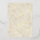 Gilded Floral Gold Wedding Folieneinladung (Rückseite)