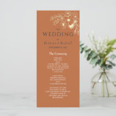 Gilded Floral Gold Wedding Program Programm (Stehend Vorderseite)
