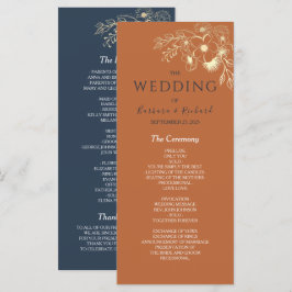 Gilded Floral Gold Wedding Program Programm