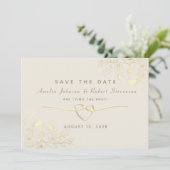 Gilded Floral Gold Wedding rettet das Datum Save The Date (Stehend Vorderseite)