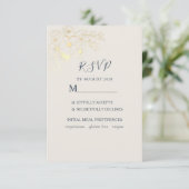 Gilded Floral Gold Wedding RSVP Card Karte (Stehend Vorderseite)
