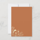Gilded Floral Gold Wedding RSVP Card Karte (Rückseite)