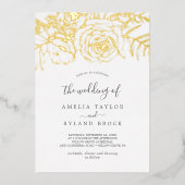 Gilded Floral | Goldfolie für das Hochzeitsrisiko Folieneinladung (Vorderseite)