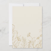 Gilded Floral | Hochzeit von Navy Blue und Gold Einladung (Rückseite)