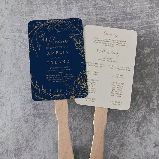Gilded Floral | Hochzeitsprogramm für Schiffe und  Fächer