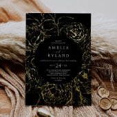 Gilded Floral | Lässige Hochzeit mit Goldfolie Folieneinladung