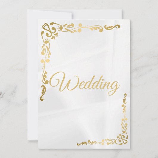 Gilded Floral | Lässige Hochzeit von Goldcreme Einladung (Rückseite)