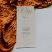 Gilded Floral | Menü für Hochzeitsessen mit Creme