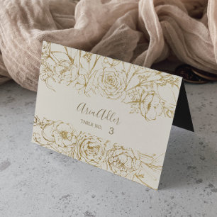 Gilded Floral   Platzkarten für Hochzeiten mit Cre Tischnummer